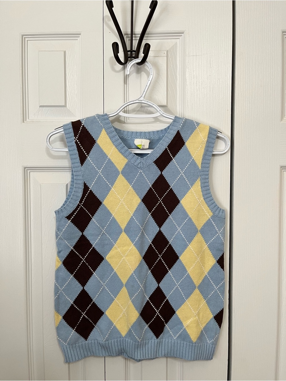 Crazy 8 Boys Argyle Sweater Vest in Light Blue, Yellow & Brown